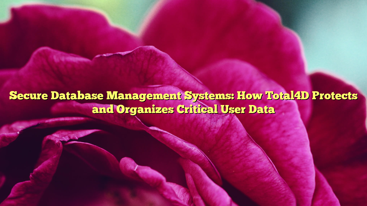Secure Database Management Systems: How Total4D Protects and Organizes Critical User Data