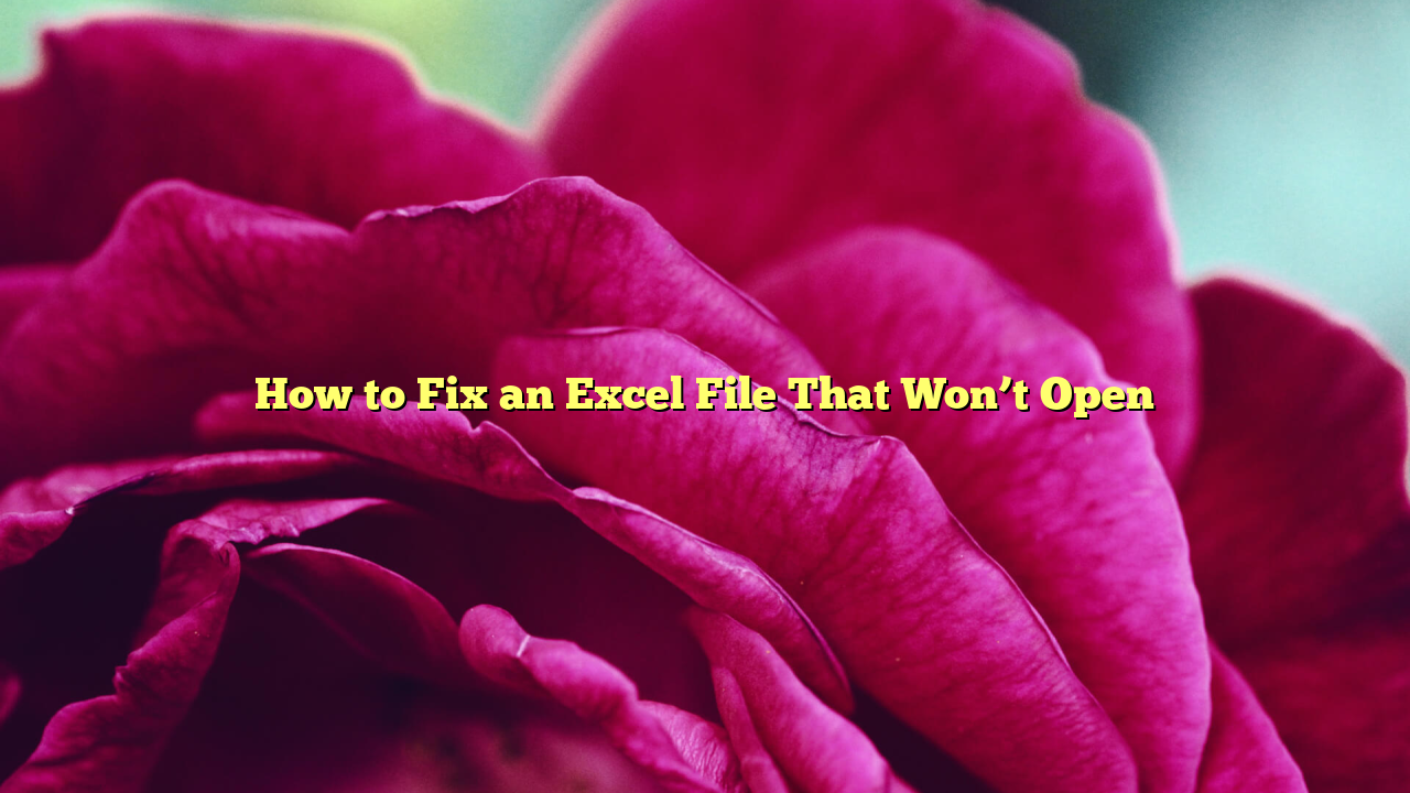 How to Fix an Excel File That Won’t Open