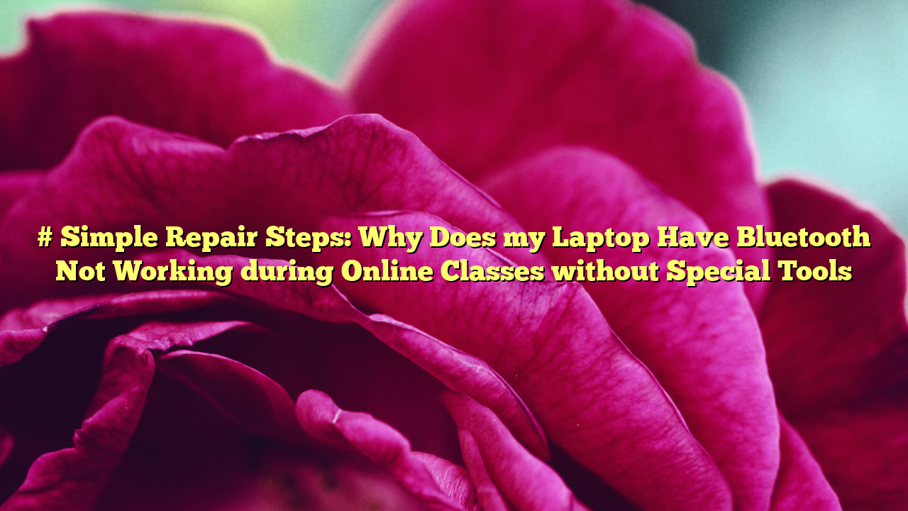 # Simple Repair Steps: Why Does my Laptop Have Bluetooth Not Working during Online Classes without Special Tools